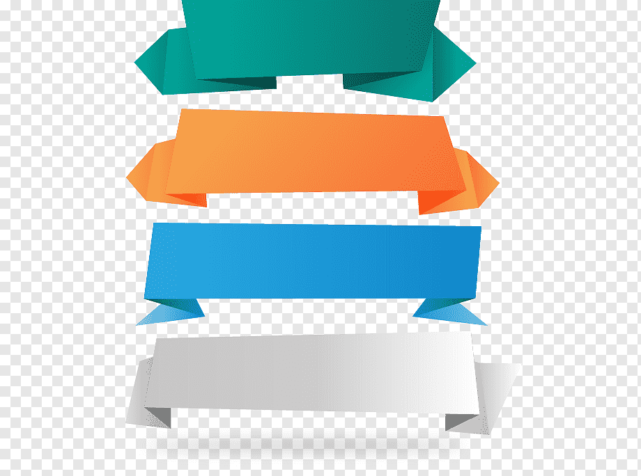 Paper Banner Ribbon, 4 paper ribbon banner material, four assorted-color ribbons, blue, angle, label png