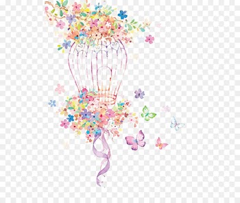 Paper Birdcage Watercolor painting - Art Birdcage 