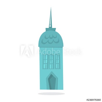 Paper blue christmas house