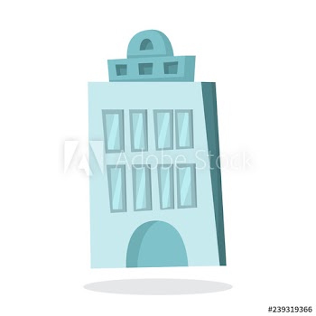 Paper blue christmas house