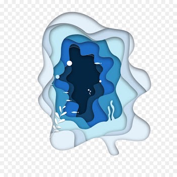 Paper Blue Origami - Origami blue pool fish vector tunnel effect 