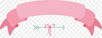 Paper Cartoon Ribbon - Hand painted pink scroll 