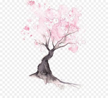 Paper Cherry blossom Watercolor painting Drawing - Cherry tree 