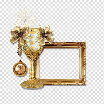 Paper Christmas Book, Trophies decorative gold frame transparent background PNG clipart