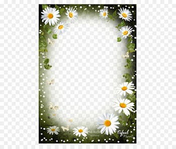 Paper Clip art - White dandelion flower photo frame 