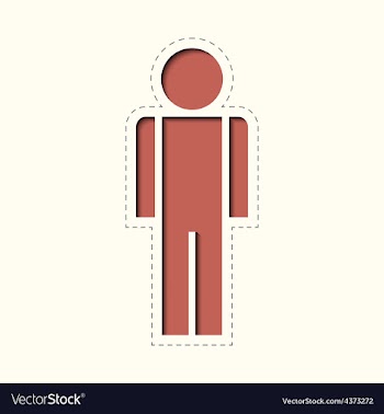 Paper clipped sticker man vector image