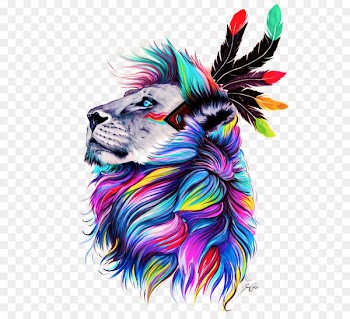 Paper Color Painting Canvas Drawing - lion 