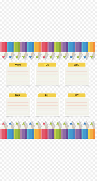 Paper Colored pencil Drawing - Color pencil border schedule 