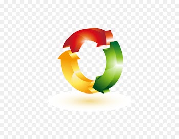 Paper Copy Express Logo Recycling symbol - Vector three-dimensional arrow circle 