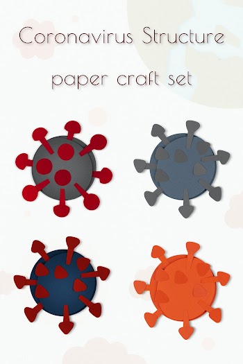 Paper craft coronavirus cell set mockup | Free  psd mockup - 2310800