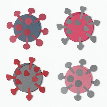 Paper craft coronavirus cell set mockup | Free  psd mockup - 2310804