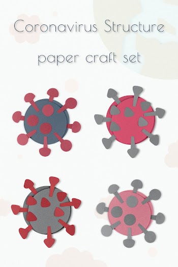 Paper craft coronavirus cell set mockup | Free  psd mockup - 2310806