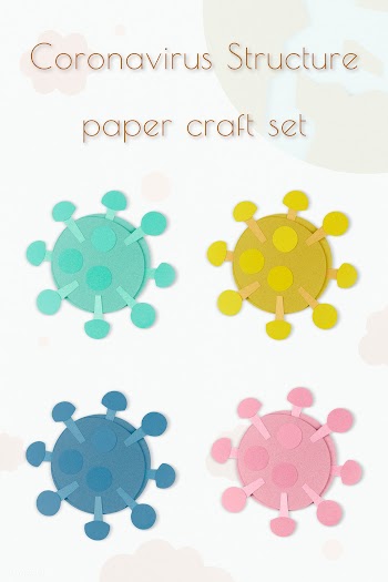 Paper craft coronavirus cell set mockup | Free  psd mockup - 2311969