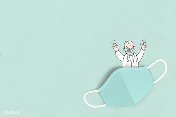 Paper craft green face mask background | Free  illustration - 2314552