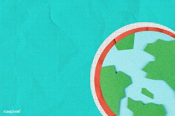 Paper craft planet earth on a green background | Free  illustration - 2316042