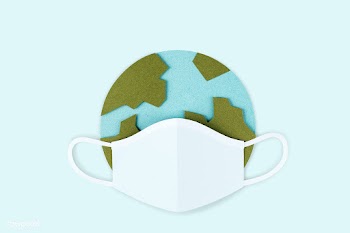 Paper craft planet earth wearing a face mask due to COVID-19 mockup | Free  psd mockup - 2304909
