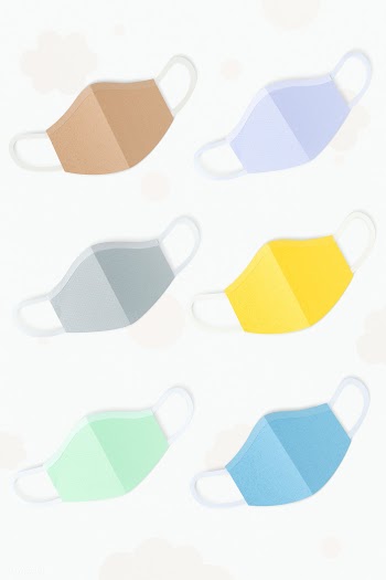Paper craft surgical mask set mockup | Free  psd mockup - 2309376