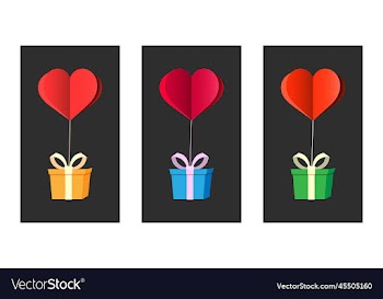 paper-cut effect balloon valentines with gifts