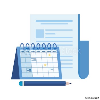paper document file with calendar