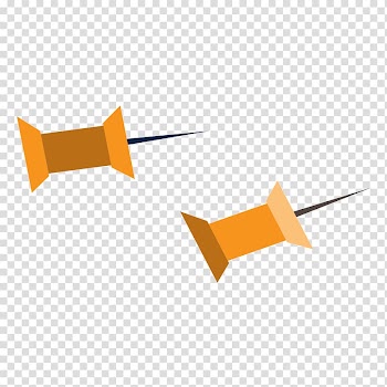 Paper Drawing pin, Yellow pushpin transparent background PNG clipart