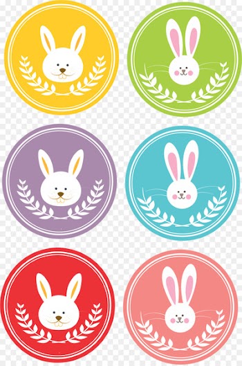Paper Easter Bunny Label Sticker - Easter 