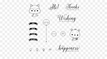 Paper embossing Rubber stamp Postage stamp - Artwork fox cubs card 
