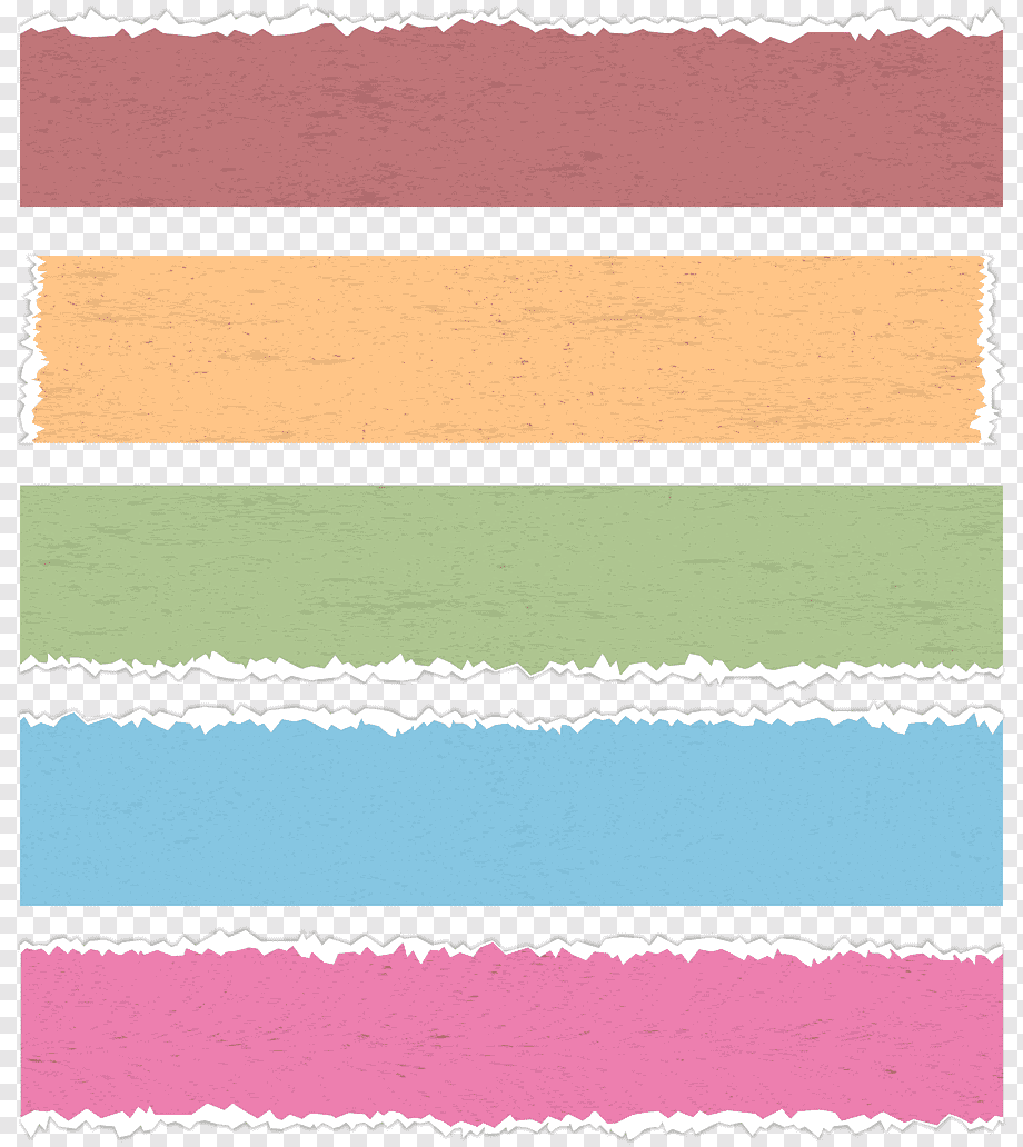 Paper Euclidean Color, Retro color notes design, five assorted-color torn papers, texture, angle, color Splash png