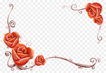 Paper Flower Floral design Painting - red rose border 