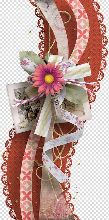 Paper Flower Ribbon, Floral ribbon decoration pattern transparent background PNG clipart