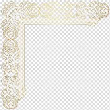 Paper Frames Pattern, gold corner transparent background PNG clipart