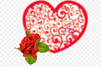 Paper Garden roses Valentine's Day Heart - Hearts and flowers 