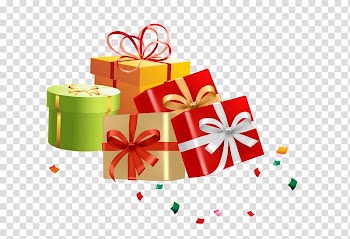 Paper Gift, Heap gifts and colored paper transparent background PNG clipart