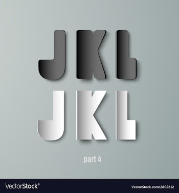  					Paper graphic alphabet white and black jkl vector image														