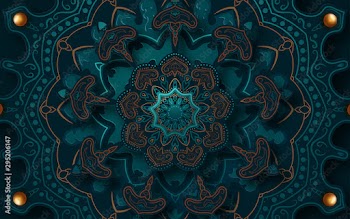 Paper graphic of islamic geometric art. Islamic decoration. Vector illustration