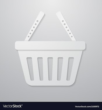 Paper icon of shopping cart vector image