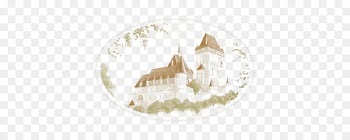 Paper Illustration - Beautiful castle stamp 