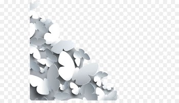 Paper Illustration - White butterfly paper-cut 