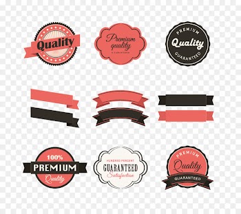 Paper Label Ribbon Sticker - Retro ribbons and stickers vector material 