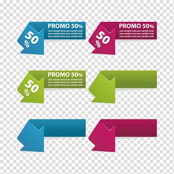 Paper Label Sales, colored arrows transparent background PNG clipart
