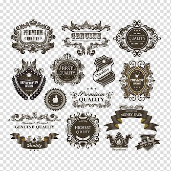 Paper Label Vintage clothing Retro style, European pattern border transparent background PNG clipart