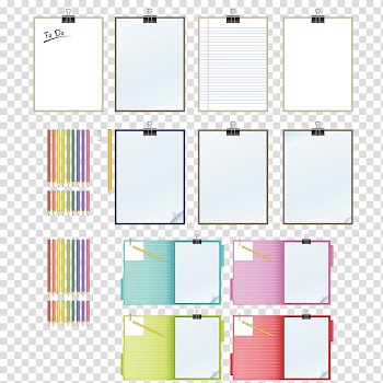 Paper Laptop Notebook , A variety of colored pencils and scoreboard transparent background PNG clipart