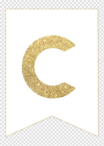 Paper Letter Banner Printing Alphabet, gold letter transparent background PNG clipart