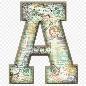 Paper Letter case Alphabet Rubber stamp - passport 