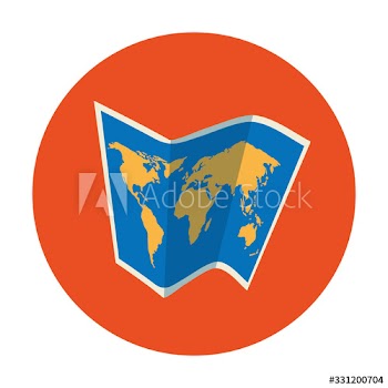 paper map in frame circular design