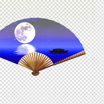 Paper Mid-Autumn Festival, Traditional folding fan transparent background PNG clipart