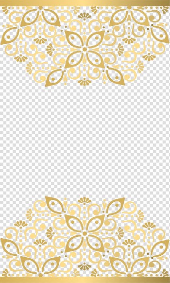 Paper Motif Pattern, Golden European Style Invitation Letter, beige floral frame transparent background PNG clipart