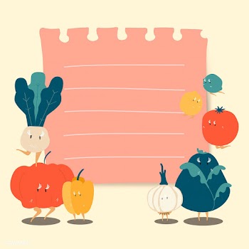 Paper note with funny veggies vector | Free stock vector - 538550