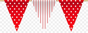 Paper Party Banner Pennon Garland - Hand painted red triangle 