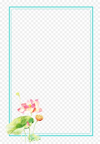 Paper Petal Picture frame Green Pattern - Hand painted lotus borders 