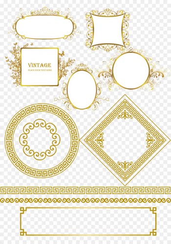 Paper Picture frame - Golden China Wind pattern material 